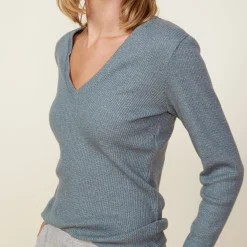 MONROW Thermal Long Sleeve V Neck GREENGREY Online